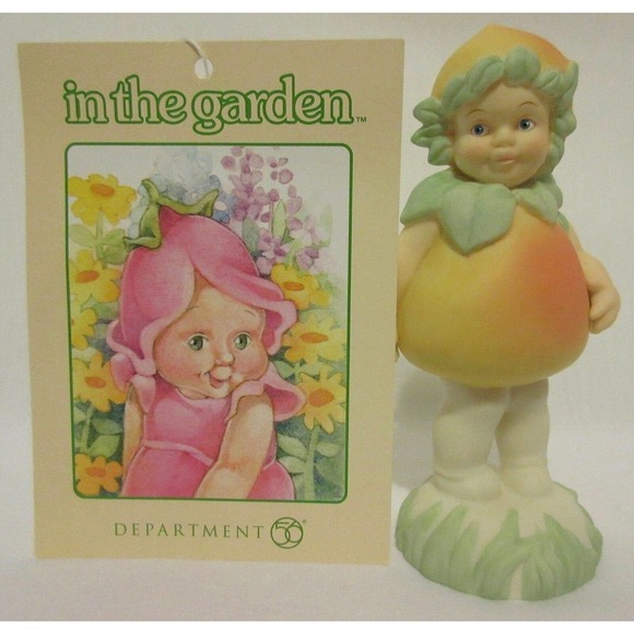 Department 56 In The Garden 2001 "I Love You Baby" 56.26604 Baby Peach Figure - Picture 9 of 10